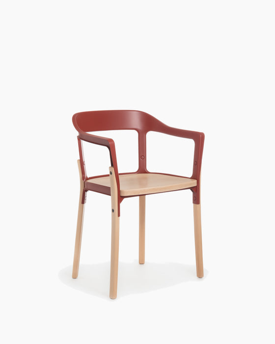 Steelwood Chair steelwood red natural beech - studio