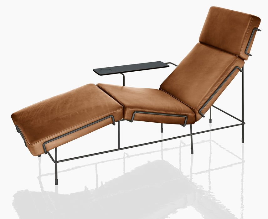 Traffic 2 traffic chaise longue black leather brown - studio