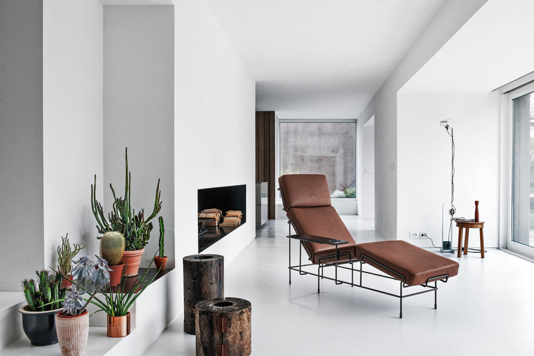 Traffic 2 traffic chaise longue black leather brown - ambient
