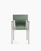 Venice venice with arms dark polished aluminium leather blue sage - studio
