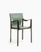 Venice venice with arms dark bronze aluminium leather blue sage - studio