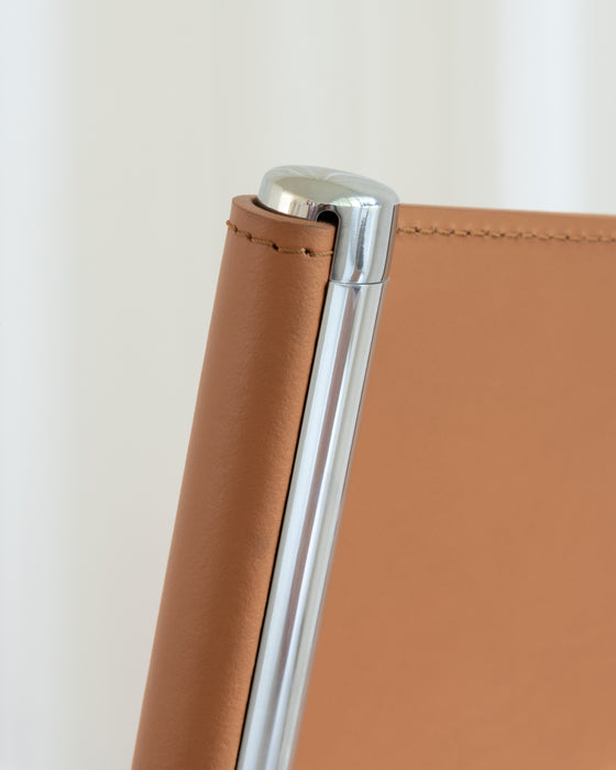 Venice venice with arms polished aluminium leather natural - ambient
