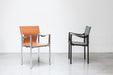 Venice venice with arms polished aluminium leather natural bronze blue sage - ambient