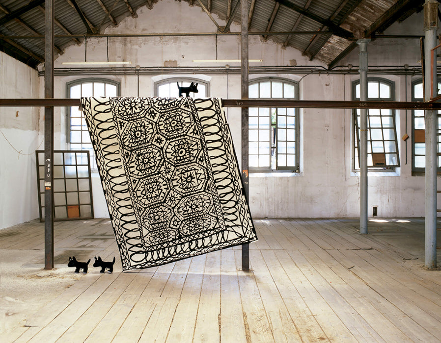 Black on White Estambul Rug detail - 100% New Zealand wool - nanimarquina