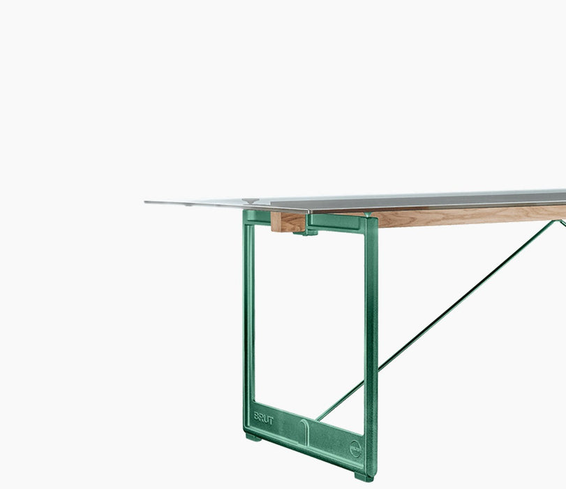 brut-dining-table brut finitura framaspace glasstop green naturaloak transparentglass - studio