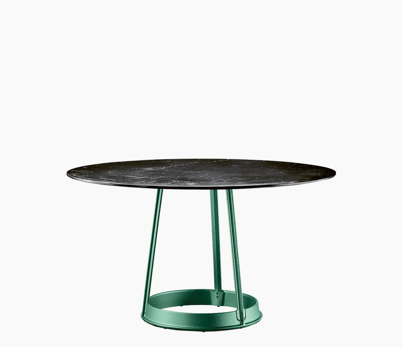 brut-round-dining-table blackmarquiniamarble brut finitura framaspace green round130toptable - studio