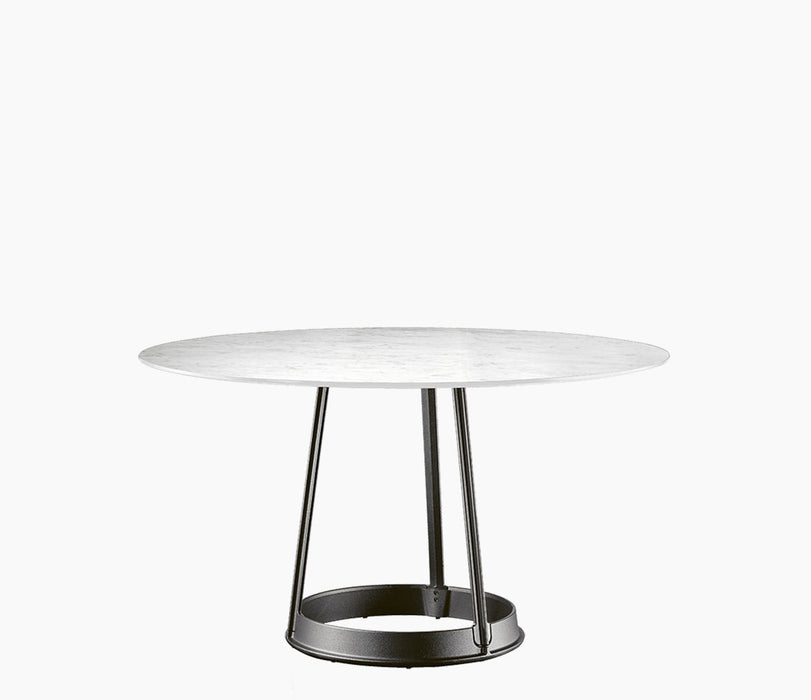 brut-round-dining-table anthracitegrey brut finitura framaspace round130toptable whitecarraramarble - studio
