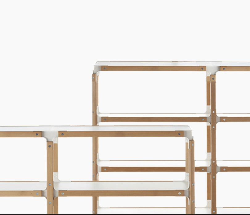 Sistema de estanterías de madera de acero