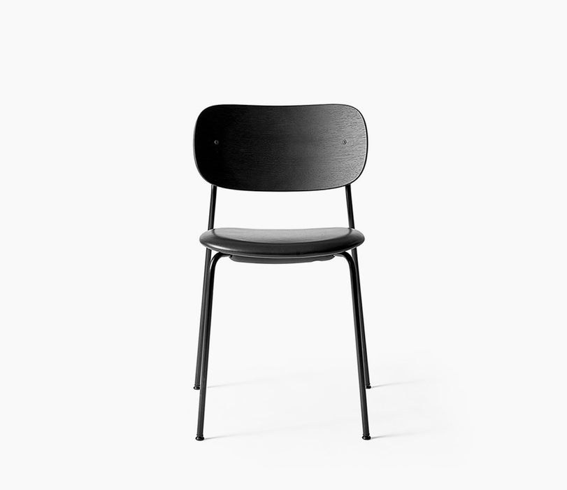 Co Dining Chair, upholstered seat, Black