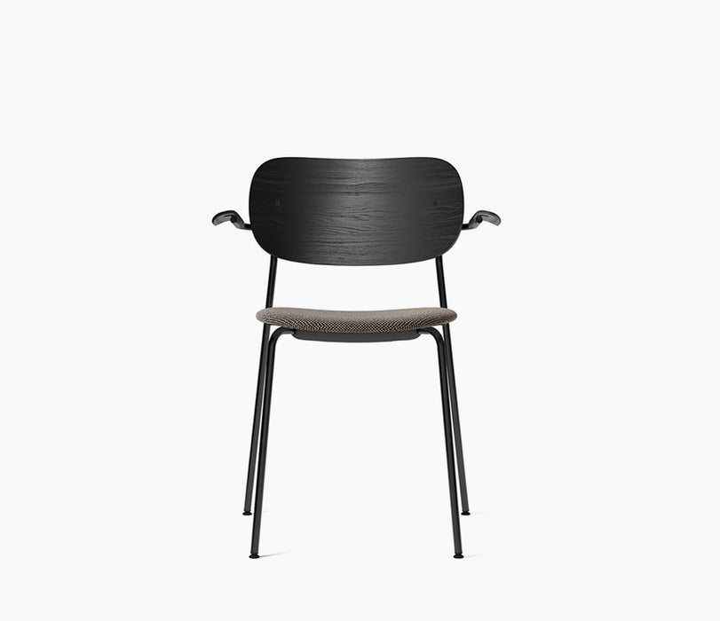 Co Chair, upholstered seat with armrest, Black